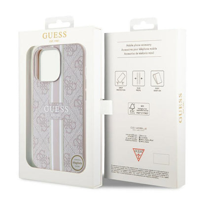 Guess 4G Printed Stripes MagSafe - "iPhone 13 Pro" dėklas (rožinis)