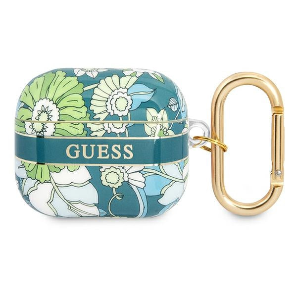 Guess „Flower Strap“ – dėklas „Airpods 3“ (žalias)