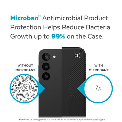 Speck Presidio2 Grip – Neslystantis dėklas Samsung Galaxy S23+ (juodas/juodas/baltas)