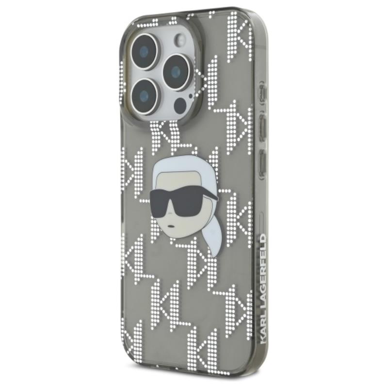 Karl Lagerfeld IML Karl Head Electroplated – dėklas iPhone 16 Pro (juodas)
