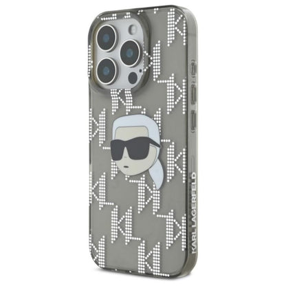 Karl Lagerfeld IML Karl Head Electroplated – dėklas iPhone 16 Pro (juodas)