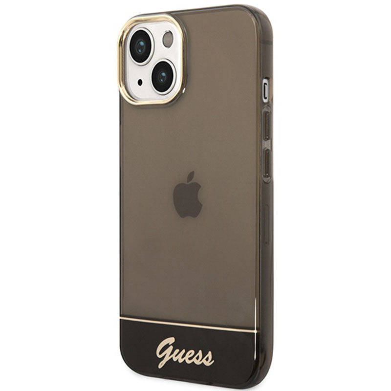 Guess Translucent – dėklas skirtas iPhone 14 Plus (juodas)