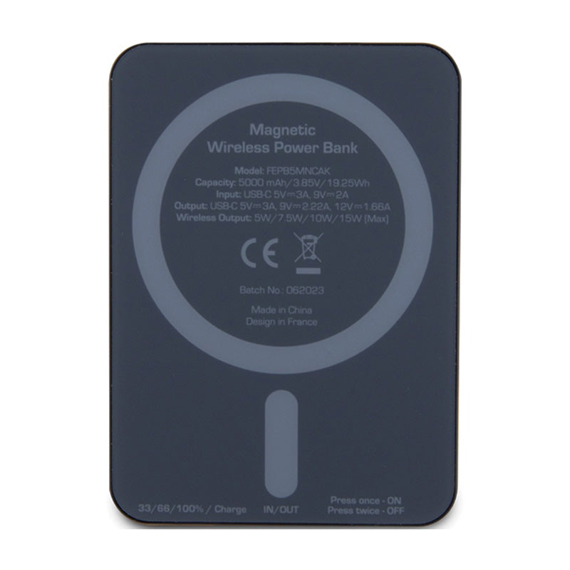 Ferrari Metalinis Logotipas „MagSafe“ – indukcinis maitinimo blokas 5000 mAh 15 W „MagSafe“ (juodas)