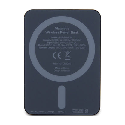 Ferrari Metalinis Logotipas „MagSafe“ – indukcinis maitinimo blokas 5000 mAh 15 W „MagSafe“ (juodas)