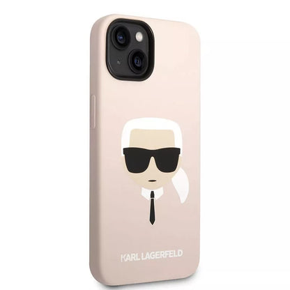 Karl Lagerfeld Silicone Ikonik Karl's Head MagSafe – dėklas iPhone 14 (rožinis)