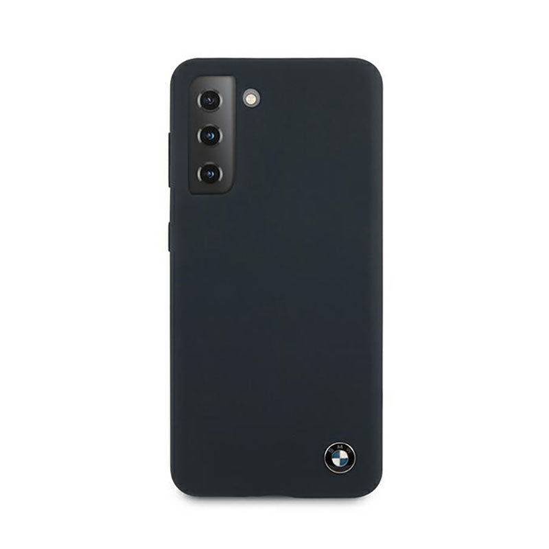 BMW silikoninis dėklas su parašo logotipu – skirtas Samsung Galaxy S21+ (tamsiai mėlynos spalvos)