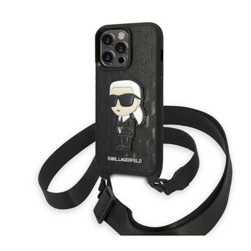 Karl Lagerfeld NFT Monogram Ikonik Patch – dėklas skirtas iPhone 14 Pro (juodas)