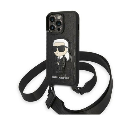 Karl Lagerfeld NFT Monogram Ikonik Patch – dėklas skirtas iPhone 14 Pro (juodas)