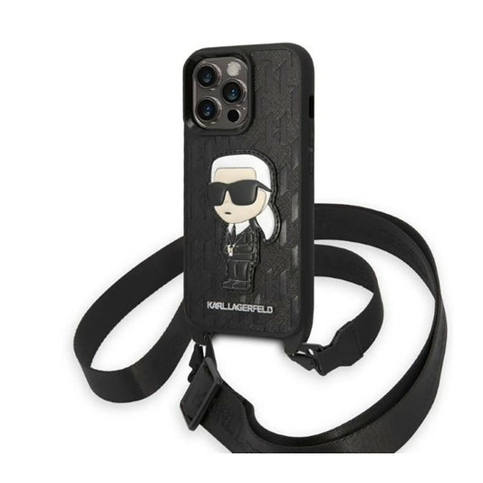 Karl Lagerfeld NFT Monogram Ikonik Patch – dėklas skirtas iPhone 14 Pro (juodas)