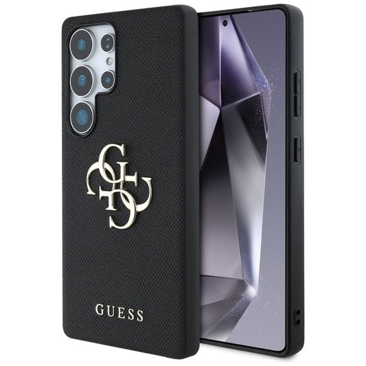 Guess Grained Big 4G Logo Small Classic Logo – dėklas Samsung Galaxy S25 Ultra (juodas)