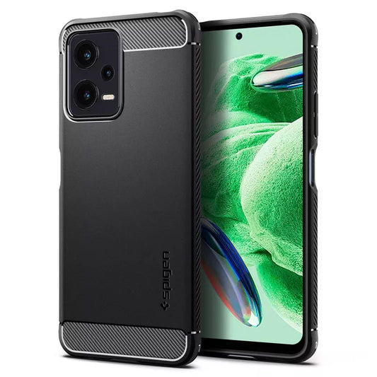 Spigen Rugged Armor – Dėklas, skirtas Xiaomi Redmi Note 12 5G / POCO X5 5G (juodas)