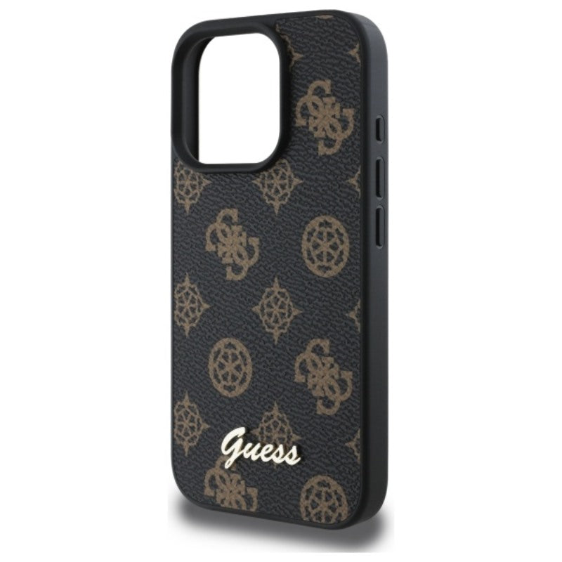 Guess Peony Script MagSafe – dėklas iPhone 16 Pro Max (juodas)