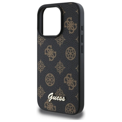 Guess Peony Script MagSafe – dėklas iPhone 16 Pro Max (juodas)