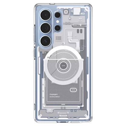 Spigen Ultra Hybrid Mag MagSafe – dėklas, skirtas Samsung Galaxy S25 Ultra (Zero One White)