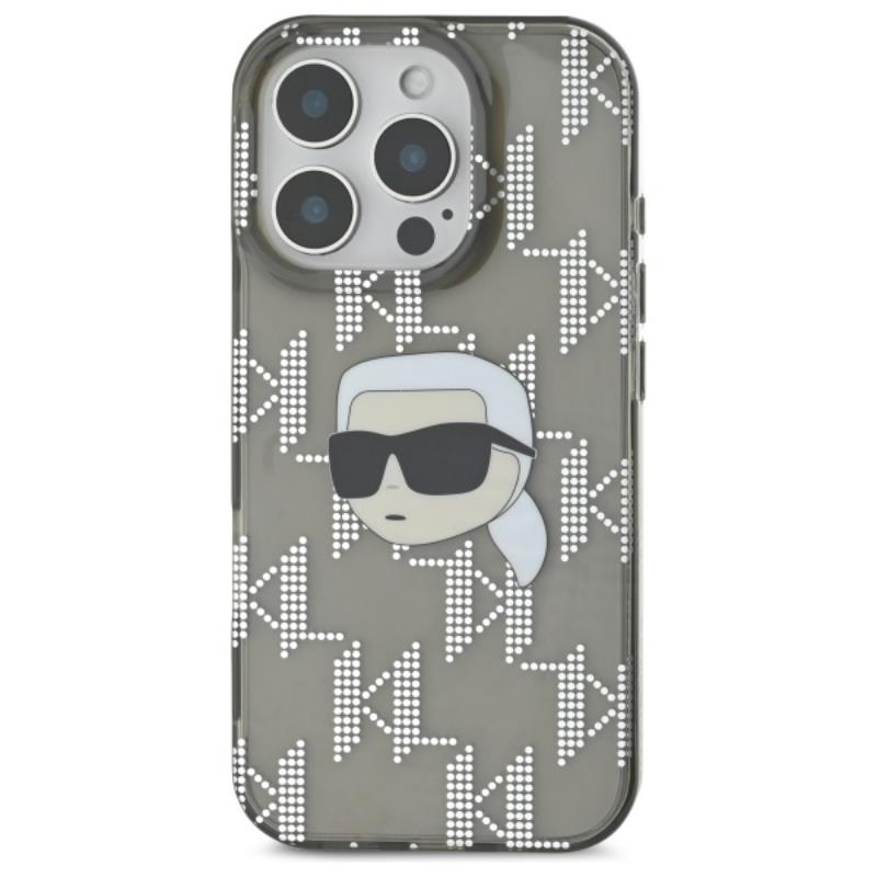 Karl Lagerfeld IML Karl Head Electroplated – dėklas iPhone 16 Pro (juodas)