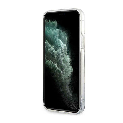 Karl Lagerfeld Liquid Glitter NFT Choupette Head - "iPhone 12" / "iPhone 12 Pro" dėklas (sidabrinis)