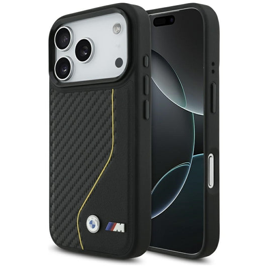 BMW M Carbon Line & Logo MagSafe dėklas iPhone 17 Pro (geltonas)