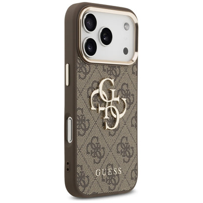 Guess 4G Big 4G Classic Logo dėklas iPhone 17 Pro Max (rudos / auksinės)