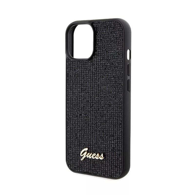 Guess Disco Metal Script - iPhone 14 dėklas (juodas)