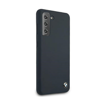 BMW silikoninis dėklas su parašo logotipu – skirtas Samsung Galaxy S21+ (tamsiai mėlynos spalvos)