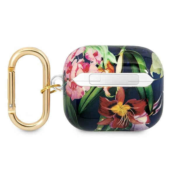 Guess Flower Strap – „Airpods 3“ dėklas (mėlynas)