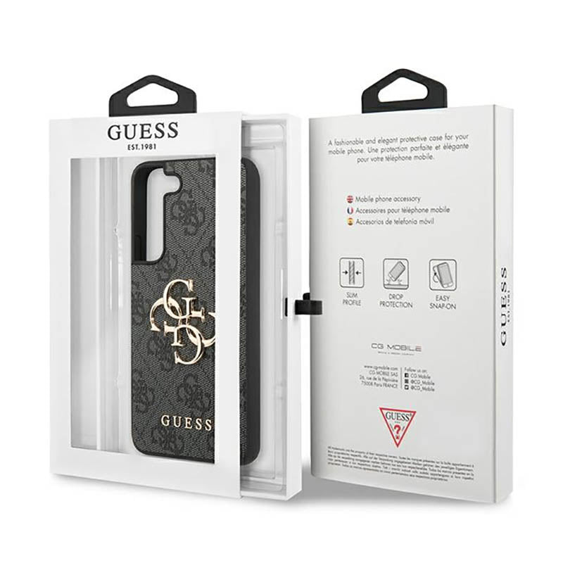 Guess 4G Big Metal Logo – Dėklas Samsung Galaxy S23 (pilkas)