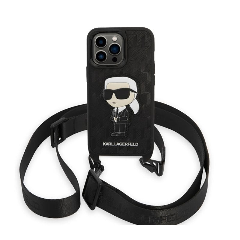 Karl Lagerfeld NFT Monogram Ikonik Patch – dėklas skirtas iPhone 14 Pro (juodas)