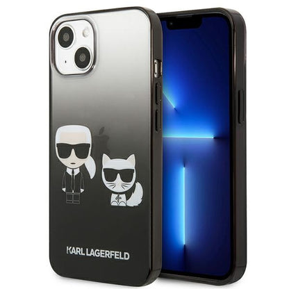 Karl Lagerfeld Gradient Ikonik Karl & Choupette – dėklas, skirtas „iPhone 13 mini“ („Black“)