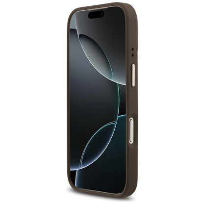 Guess 4G Strass Logotipas MagSafe dėklas iPhone 17 Pro (Rudas)