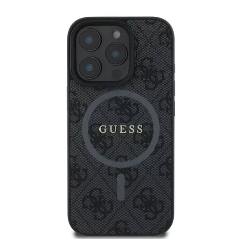 Guess 4G Ring Classic Logo MagSafe - "iPhone 16 Pro" dėklas (juodas)