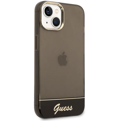 Guess Translucent – dėklas skirtas iPhone 14 Plus (juodas)