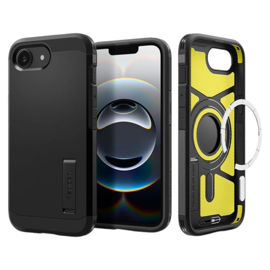 Spigen Tough Armor Mag MagSafe – dėklas, skirtas iPhone 16e (juodas)