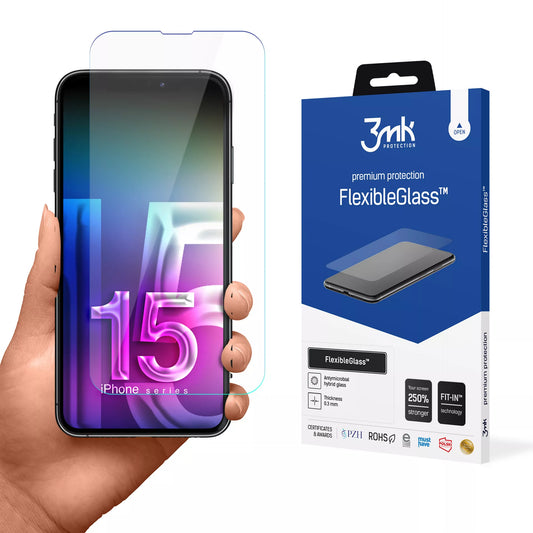 3mk FlexibleGlass – Hibridinis stiklas, skirtas iPhone 15 Pro Max