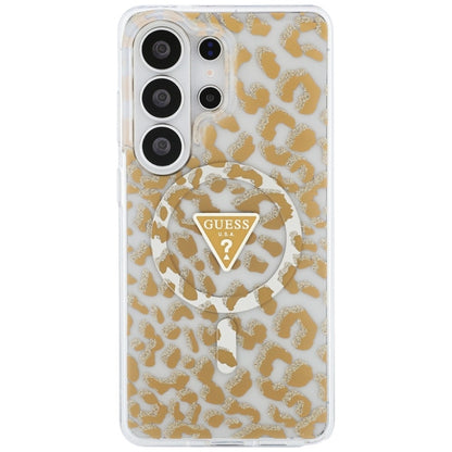 Guess IML Leopard Print Triangle MagSafe - Samsung Galaxy S26 Ultra dėklas (rudas)