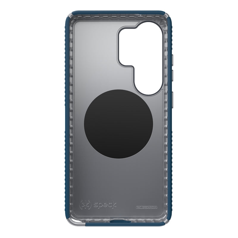 Speck Presidio2 Grip Magnet – „Samsung Galaxy S26 Ultra“ dėklas su MagSafe (tamsiai mėlynos/sidabrinės metalinės/sudrumstos mėlynos spalvos)