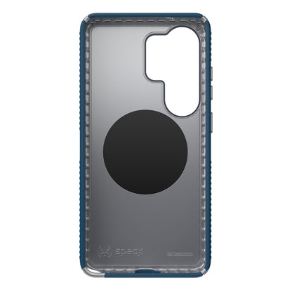 Speck Presidio2 Grip Magnet – „Samsung Galaxy S26 Ultra“ dėklas su MagSafe (tamsiai mėlynos/sidabrinės metalinės/sudrumstos mėlynos spalvos)