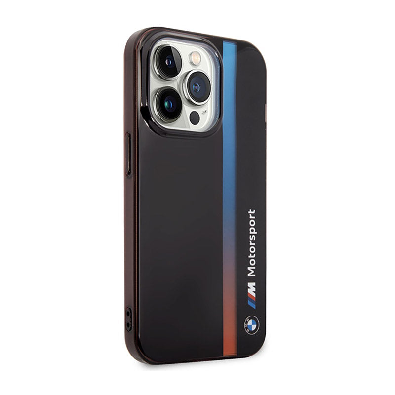 BMW Tri-Color Stripe – dėklas skirtas iPhone 14 Pro Max (Juoda)
