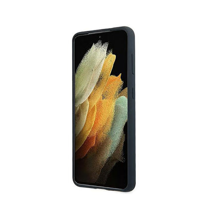 BMW silikoninis dėklas su parašo logotipu – skirtas Samsung Galaxy S21+ (tamsiai mėlynos spalvos)