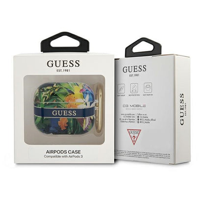 Guess Flower Strap – „Airpods 3“ dėklas (mėlynas)