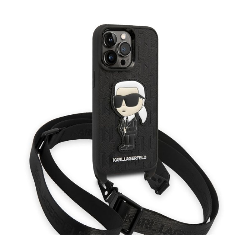 Karl Lagerfeld NFT Monogram Ikonik Patch – dėklas skirtas iPhone 14 Pro (juodas)