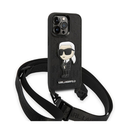 Karl Lagerfeld NFT Monogram Ikonik Patch – dėklas skirtas iPhone 14 Pro (juodas)