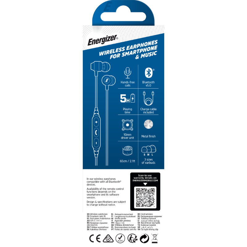 Energizer Ultimate CIBT20 – Belaidės „Bluetooth“ ausinės (juodos), V5.0