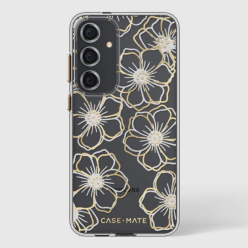 Case-Mate Floral Gems – dėklas, skirtas Samsung Galaxy S24+ (auksinis)