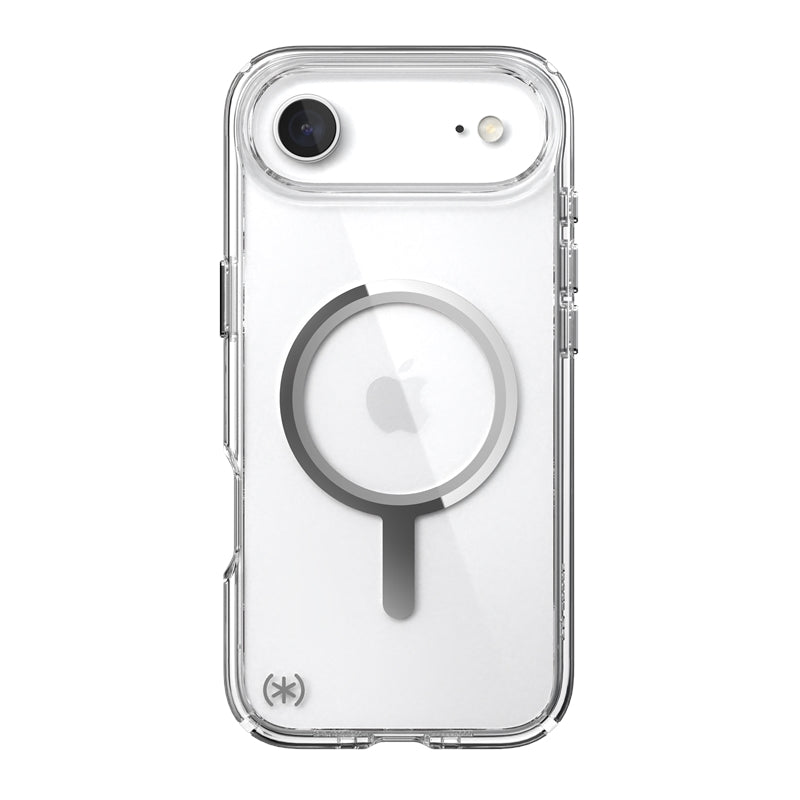 Speck Presidio Perfect Clear MagSafe – iPhone Air dėklas (Skaidrus / Sidabrinis)