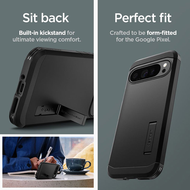 Spigen Tough Armor – dėklas, skirtas Google Pixel 9 Pro XL (juodas)