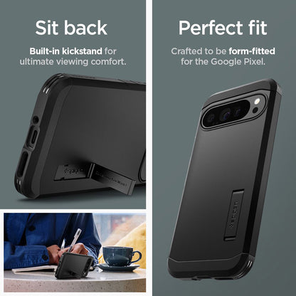 Spigen Tough Armor – dėklas, skirtas Google Pixel 9 Pro XL (juodas)