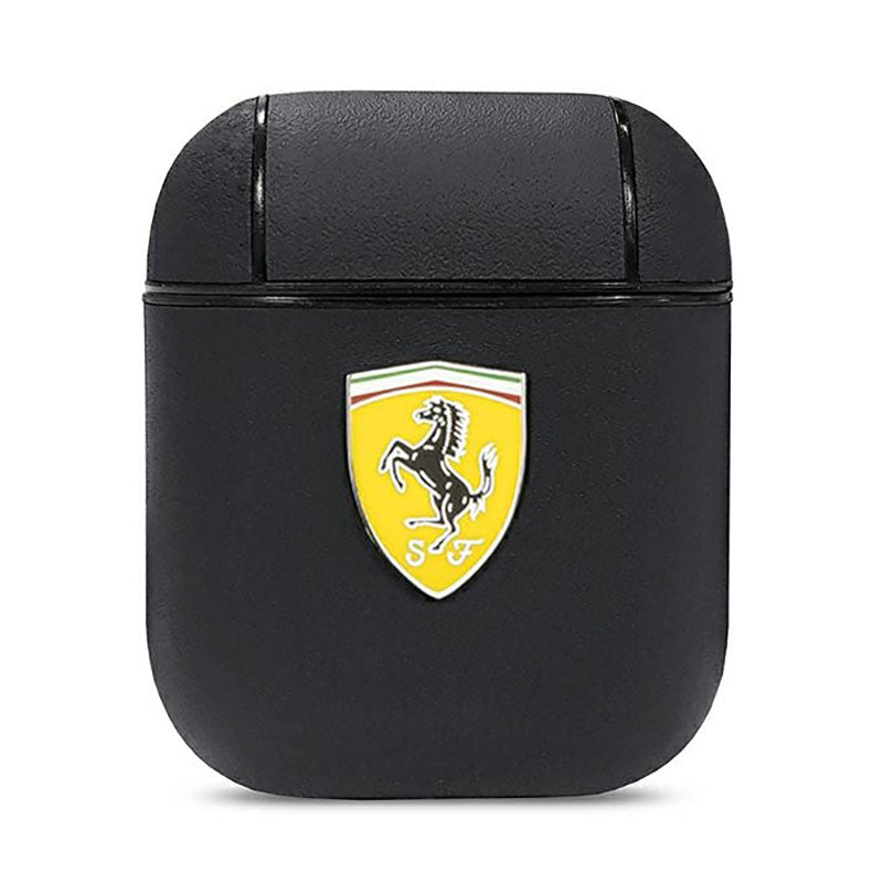 Ferrari On Track Leather – Dėklas, skirtas AirPods 1/2 gen (juodas)