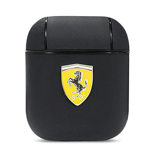 Ferrari On Track Leather – Dėklas, skirtas AirPods 1/2 gen (juodas)