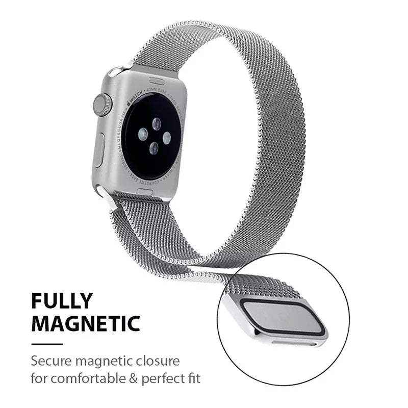 Crong Milano Steel – nerūdijančio plieno apyrankė, skirta „Apple Watch“ 44/45/46/49 mm (žalia)
