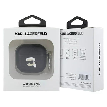 Karl Lagerfeld Monogram Karl Head – AirPods 4 dėklas (juodas)